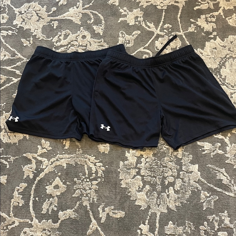 Boy's Under Armour Black Mesh Training Shorts - Set of 2